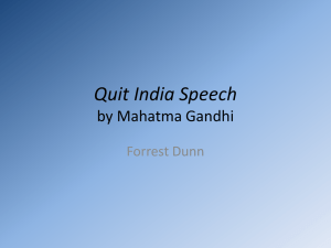Quit India Speech - AP English Language and Composition