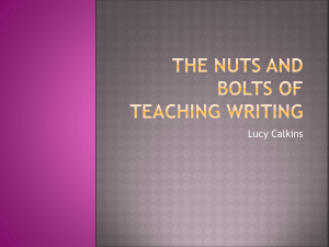 The Nuts and bolts of teaching writing