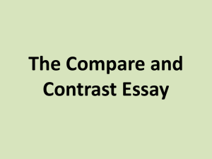 The Compare and Contrast Essay Checklist of What You Need
