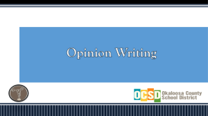 Common Core Opinion Writing Power Point