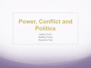 Session Ten - Power, Conflict and Politics