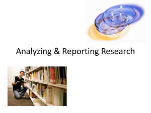 Analyzing & Reporting Research