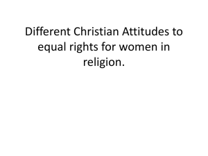 Different Christian Attitudes to equal rights for women in - rs-gcse