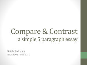 Compare & Contrast a simple 5 paragraph essay