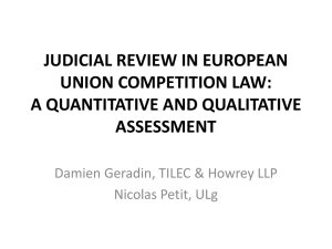 JUDICIAL REVIEW IN EUROPEAN UNION COMPETITION LAW: A