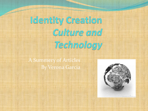 Identity Creation Culture and Technology 610