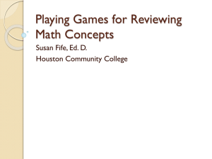 Playing Games for Reviewing Math Concepts