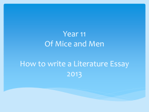 Year 10 How to write a literature essay