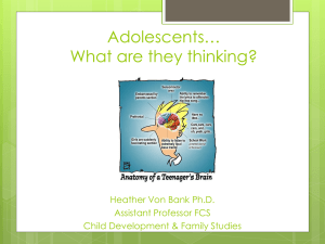 Brain Development During Adolescence* What are they thinking?