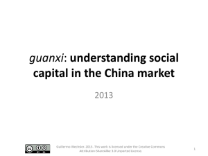 guanxi: understanding social capital in China market