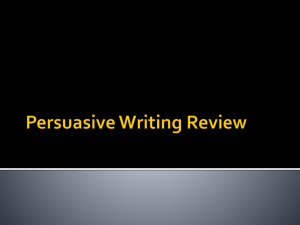 Persuasive Writing Sentence Review