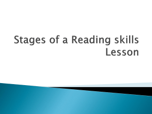 Stages of a Reading skills Lesson