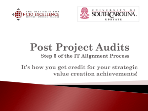Post Project Audits - The Institute for CIO Excellence