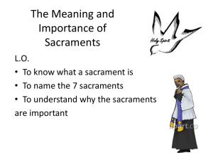 The Meaning and Importance of Sacraments