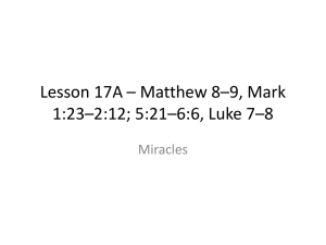 Lesson 17A – Matthew 8–9, Mark 1