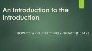 An Introduction to the Introduction