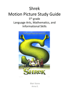 Shrek Motion Picture Study Guide 5th grade Language