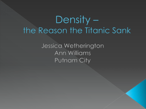 Density * the Reason the Titanic Sank