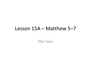Lesson 15A – Matthew 5–7