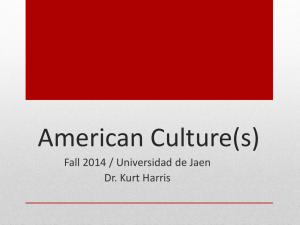 Sept. 18 Lecture - american culture(s)