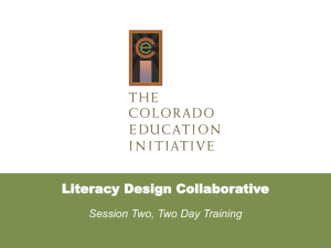 Day 1 & 2 PowerPoint - Colorado Education Initiative The Colorado