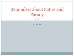 Reminders about Satire and Parody