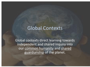 Global Contexts - Ms. Berndt`s MYP Design Course