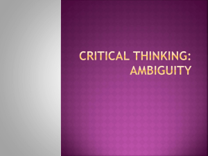 Critical thinking: Ambiguity