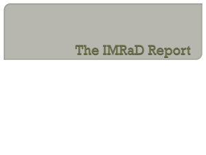 The IMRaD Report