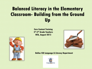 Balanced Literacy in the Elementary Classroom
