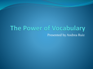 The Power of Vocabulary Webinar material
