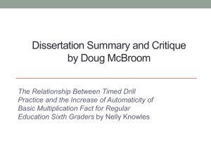 Doug_Dissertation Summary and Critique