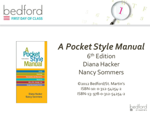 A Pocket Style Manual - Bedford/St. Martin`s