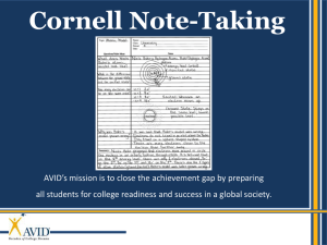 Cornell Notes PPT - Ms. Riggins` Room