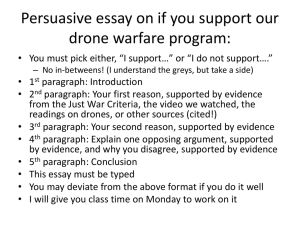 5 Paragraph essay on if you support our drone warfare