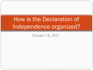 How is the Declaration of Independence organized?