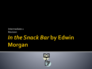 In the Snack Bar by Edwin Morgan theme and message