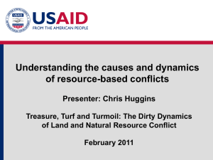 Module 1 - Presentation 3: Resource Based Conflicts (Huggins)