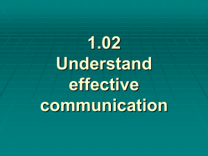 1.02 Understand effective communication