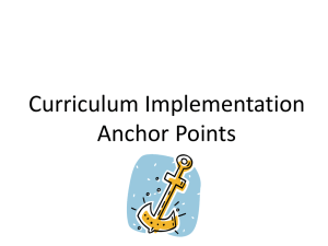 Curriculum Implementation Anchor Points - Dr-Eickholt