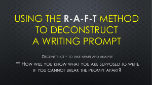 Using the r-a-f-t method to deconstruct a writing prompt