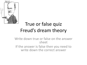 True or false quiz Freud*s dream theory