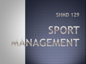 Week 2 - Sport management