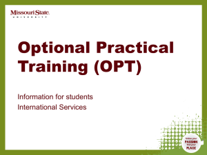 OPT Workshop Presentation