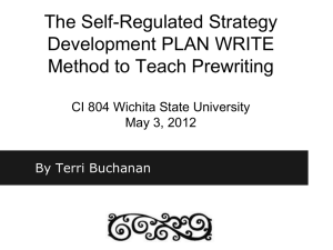 The Self-Regulated Strategy Development PLAN WRITE