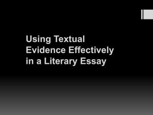 Using Textual Evidence Effectively in a Literary