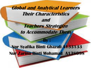 Global and Analytical Learners Their Characteristics