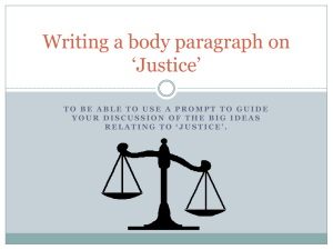 Writing a body paragraph on `Justice` - Year10English-SSC