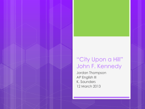 City Upon a Hill - AP English Language and Composition