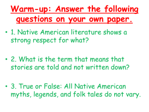 Native American Literature Time Period Lesson 34